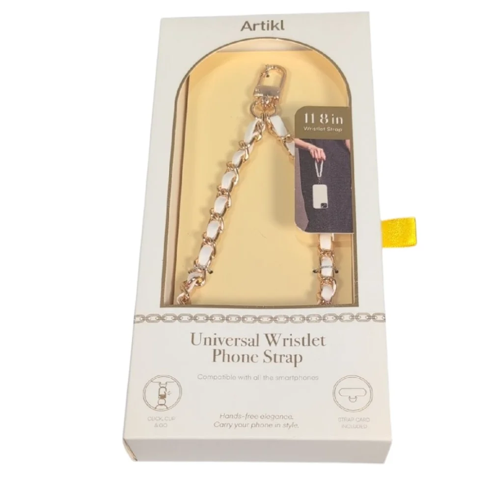 Artikl White & Gold Universal Wristlet Phone Strap